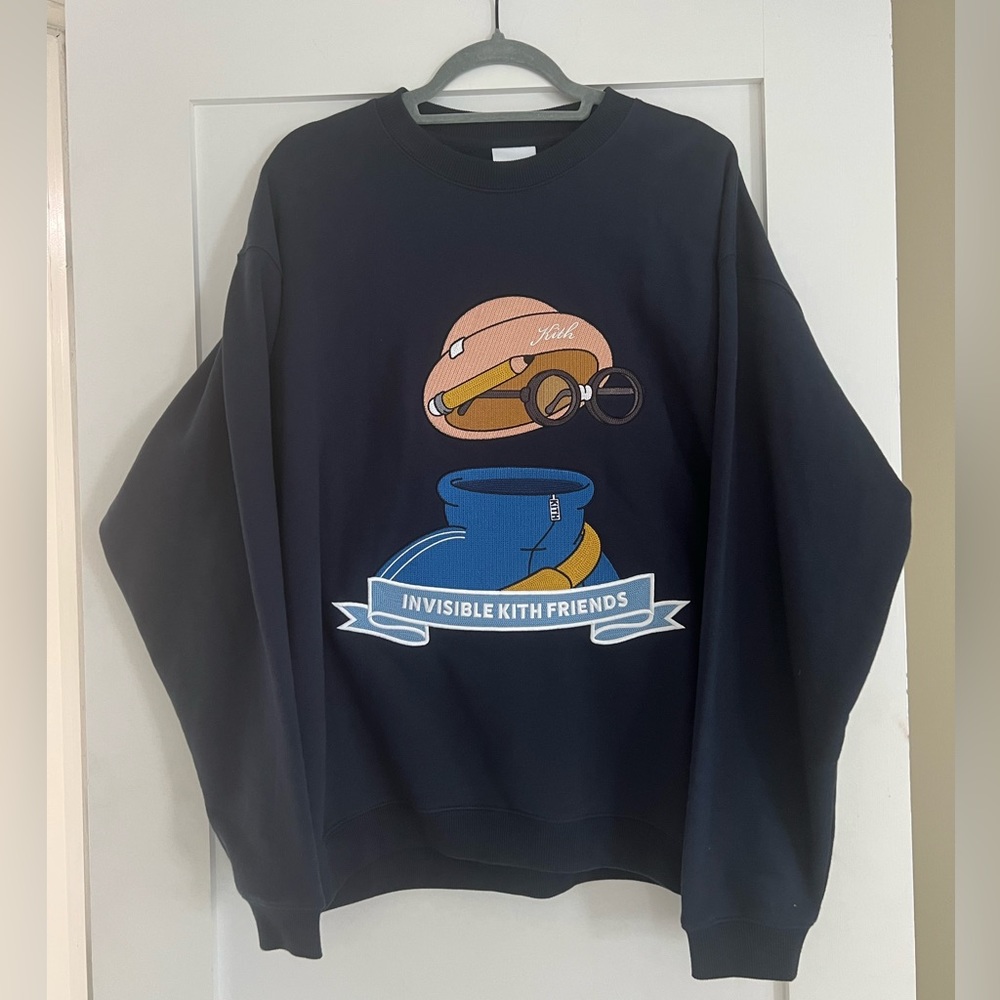 KITH x Invisible Friends Crewneck Nocturnal in Navy Blue
